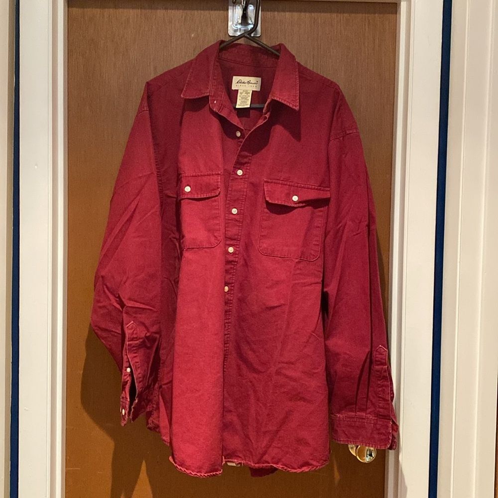 Eddie Bauer Mens XLT like flannel material button down long sleeve